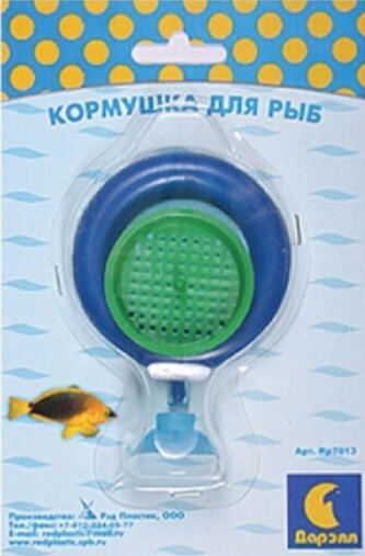 Кормушка для рыб круглая с присоской 7012