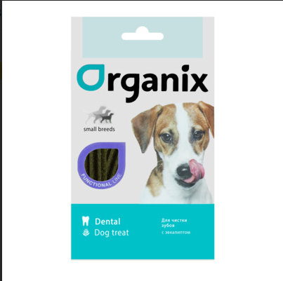 Лакомство Organix Dental Care Eucalyptus палочки с эвкалиптом д/собак малых пород,45гр