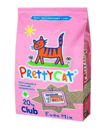 PrettyCat наполнитель комкующийся для кошек Euro Mix 2,5 кг