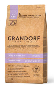 Грандорф Grandorf сухой корм для собак мелких пород индейка рис 1 кг