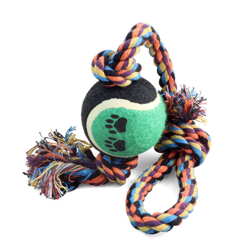 Игрушка д/собак "Веревка с петлей, 2узла и мяч", d65/430мм Триол 0144XJ																										