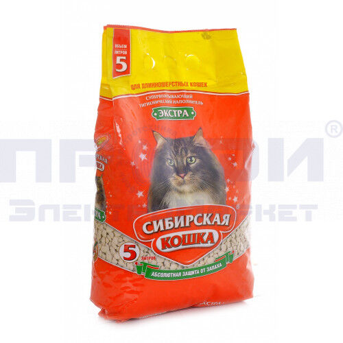 Сибирская кошка Экстра Впитыв. нап-ль д/длинношерст.кошек 5л
