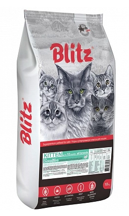 Блиц BLITZ Sensitiv Kitten для котят,беременн. и кормящих кошек с индейкой 400гр