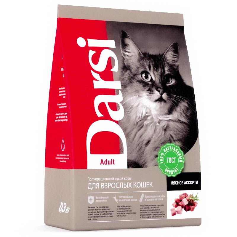 Дарси сухой корм для кошек Мясное ассорти 2кг