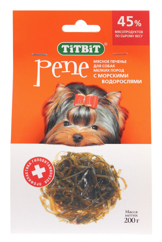 ТитБит Pene печенье для собак с морскими водорослями 200 г