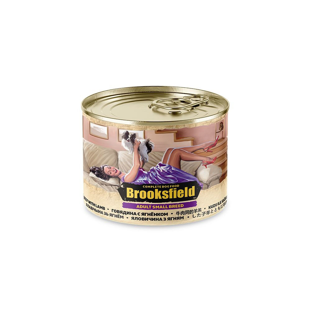 Бруксфилд кон.д/собак мелких пород Говядина с ягненоком и рисом 200гр.