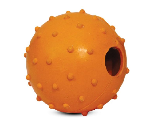 Игрушка для собак Мяч с колокольчиком из цельной резины d-6 см