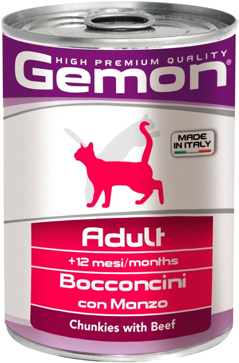 Gemon Cat консервы для кошек кусочки говядины,415 гр