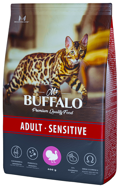 Mr.Buffalo Aduit Sensitive для кошек индейка,400гр