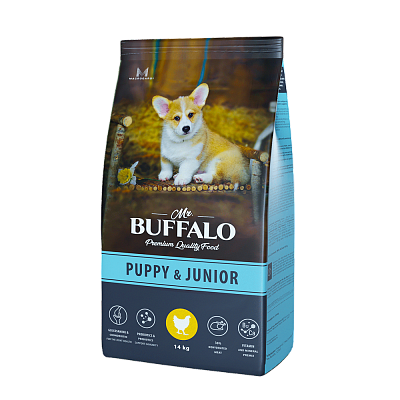 Mr.Buffalo Puppy&Junior для щенков и юниоров индейка,14 кг (цена за 1 кг)