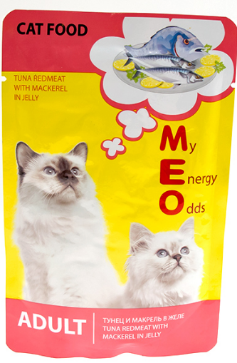Ме-О пауч Тунец и креветки в желе для кошек ,80 гр