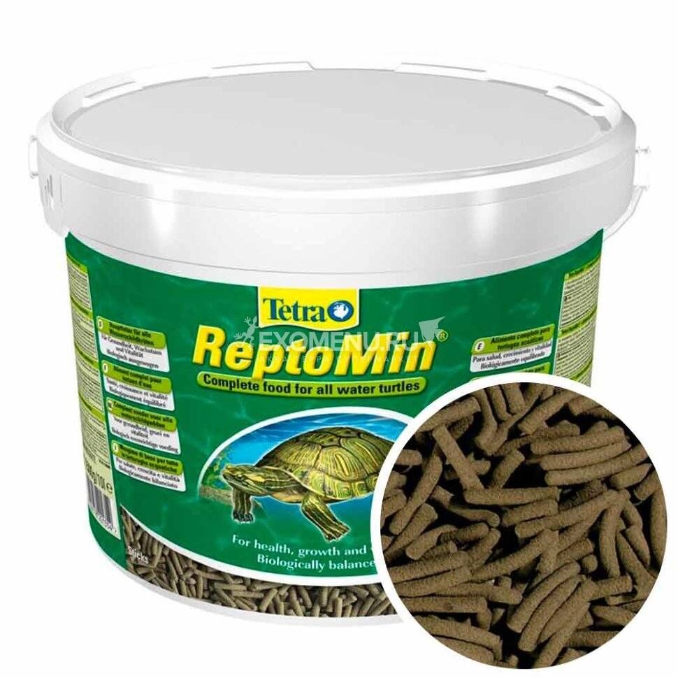 Тетра ReptoMin корм в виде палочек для водных черепах 10л(ведро) (270027)																											