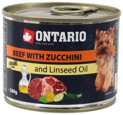 Онтарио консервы для собак: говядина и цуккини 200 г