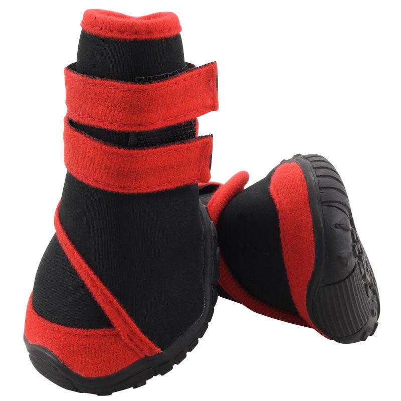 YXS134-М Ботинки д/собак черные с красным 60*55*70мм Триол
