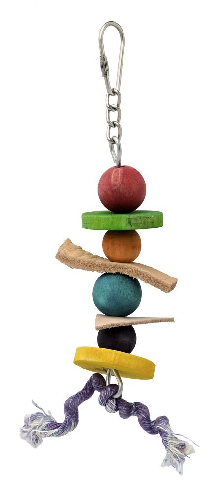 Игрушка для мелк и средн. птиц дерев. четыре шарика с узлом 6210П