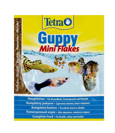 TetraGuppy корм для гуппи, пецилий, меченосцев и др. живородящих рыб 12 г