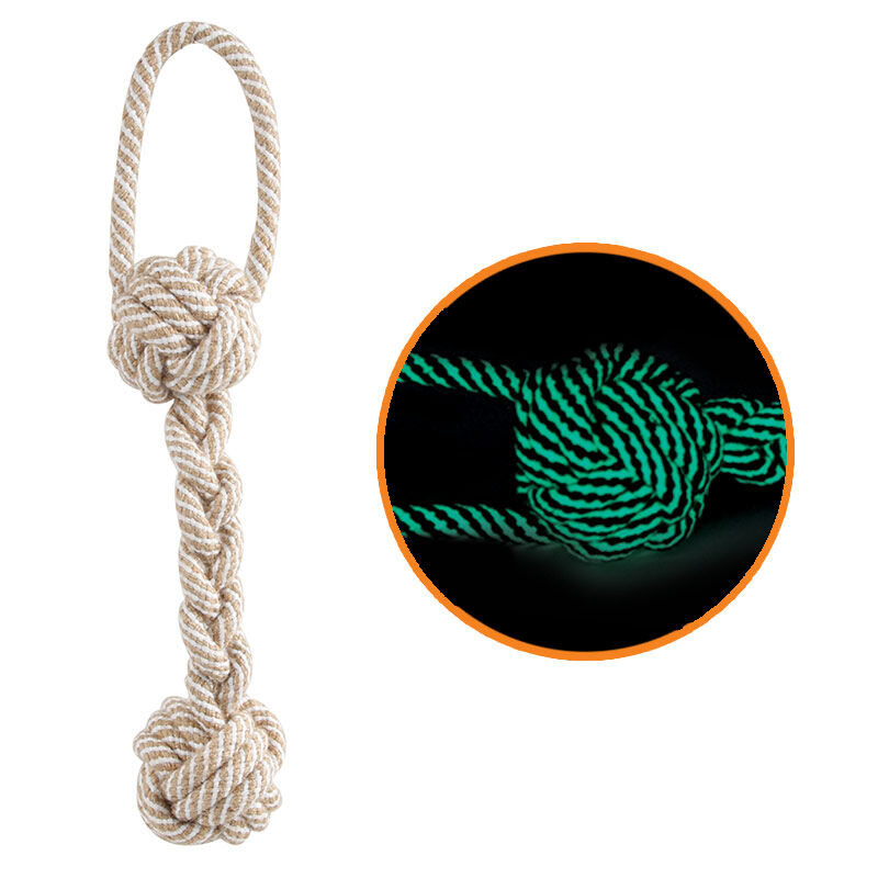 Игрушка д/с "Веревка-плетеная гантель с петлей"(светится в темноте), 300мм,Триол