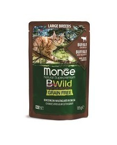 Корм Monge Cat BWild GRAIN FREE кон.для крупных кошек, буйвол с овощами,85 гр
