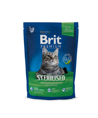 Брит Премиум Premium Cat Sterilised д/стерил. кошек с курицей. и кур. печенью 300г
