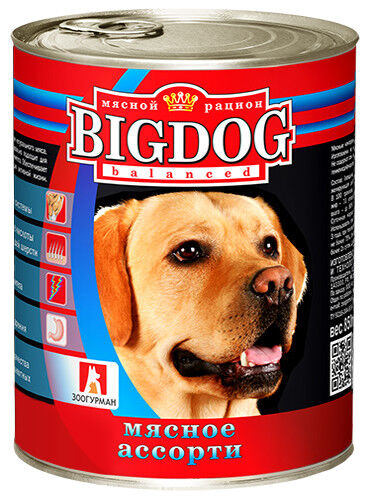 Зоогурман конс. д/с "Big Dog" мясное ассорти 850г