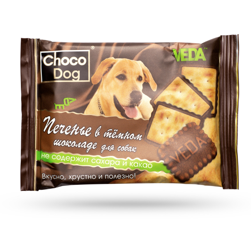 ВЕДА CHOCO DOG печенье д/с в тёмном шоколаде 30г