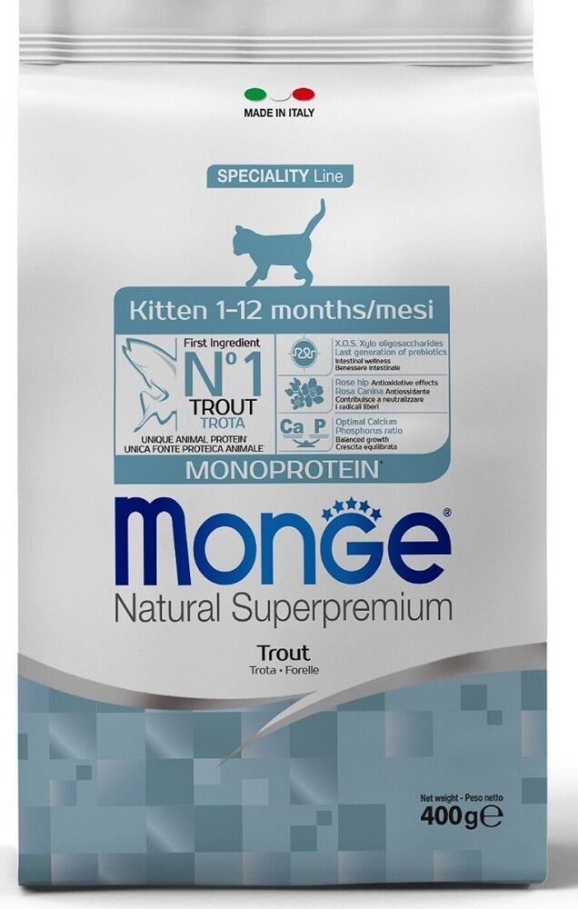 Монж Monge Cat Monoprotrin корм для котят с форелью 400гр