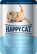 Хэппи Кэт HAPPY CAT д/котят курочка/морковь в соусе 100гр (Германия)