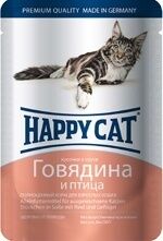 Хэппи Кэт HAPPY CAT говядина/печень/горох в желе 100гр (Германия)