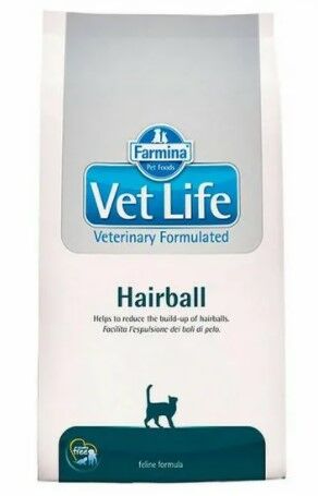 Фармина Корм Vet Life Hairball д/кошек выведение комочков шерсти ,400гр