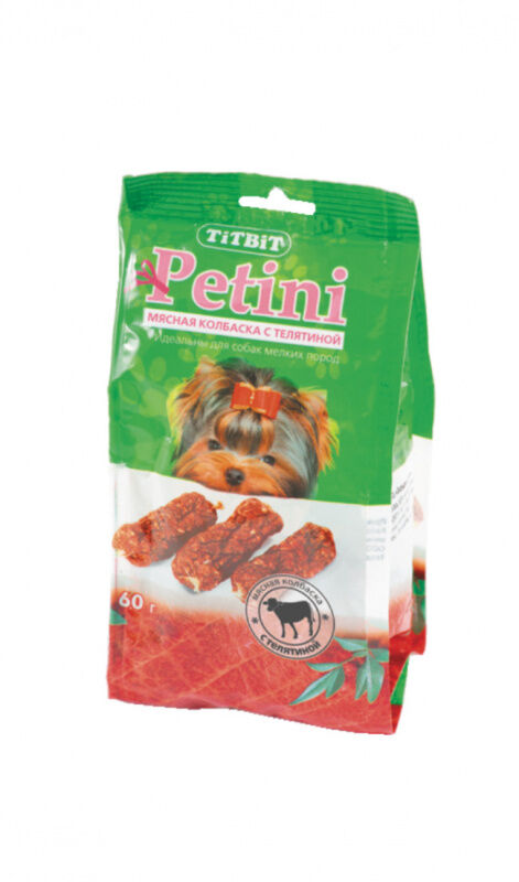 002643 TiTBiT Колбаски Petini с телятиной 2643 пакет 60г