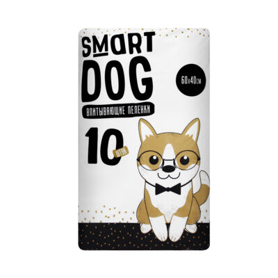 Пеленки впитывающие Smart Dog  д/собак 60*40 10шт																														
