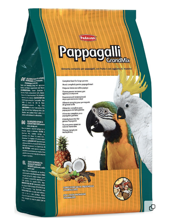 Корм Padovan Grandmix Pappagalli для крупных попугаев,2 кг