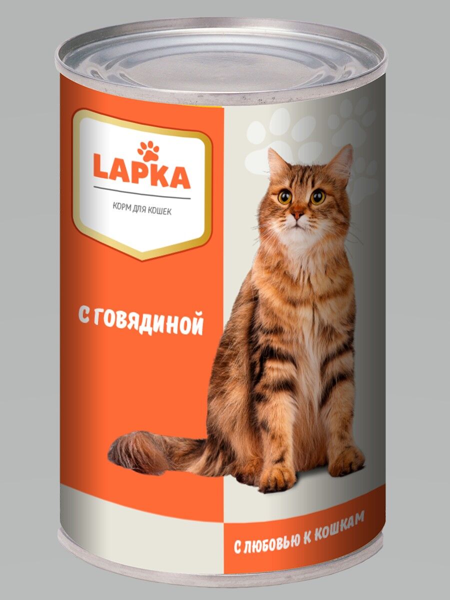 Lapka для кошек с говядиной в соусе, 415г